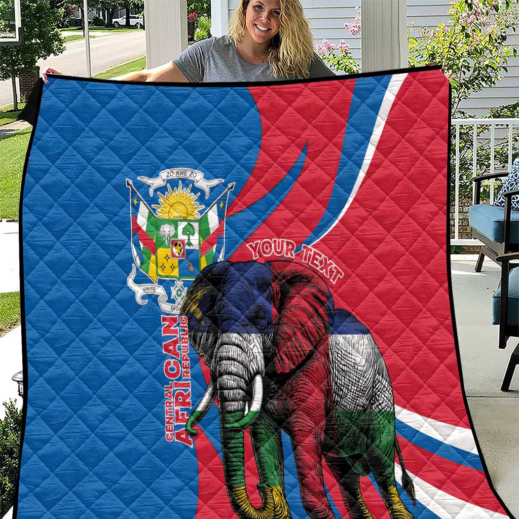 Personalised Central African Republic Quilt Elephant Coat Of Arms