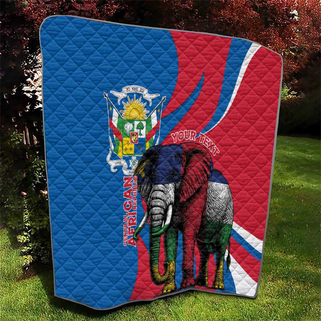 Personalised Central African Republic Quilt Elephant Coat Of Arms