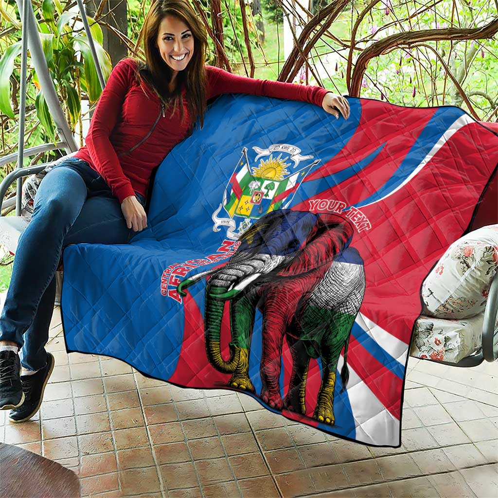 Personalised Central African Republic Quilt Elephant Coat Of Arms