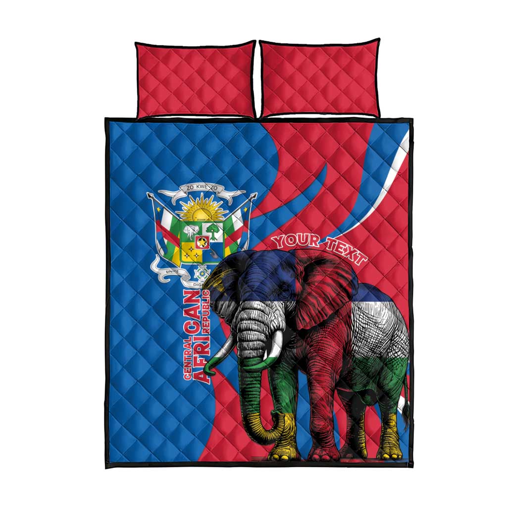 Personalised Central African Republic Quilt Bed Set Elephant Coat Of Arms