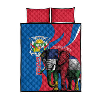 Personalised Central African Republic Quilt Bed Set Elephant Coat Of Arms