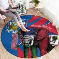 Personalised Central African Republic Round Carpet Elephant Coat Of Arms