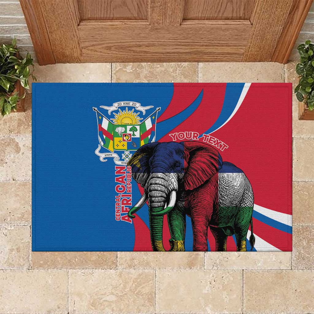 Personalised Central African Republic Rubber Doormat Elephant Coat Of Arms