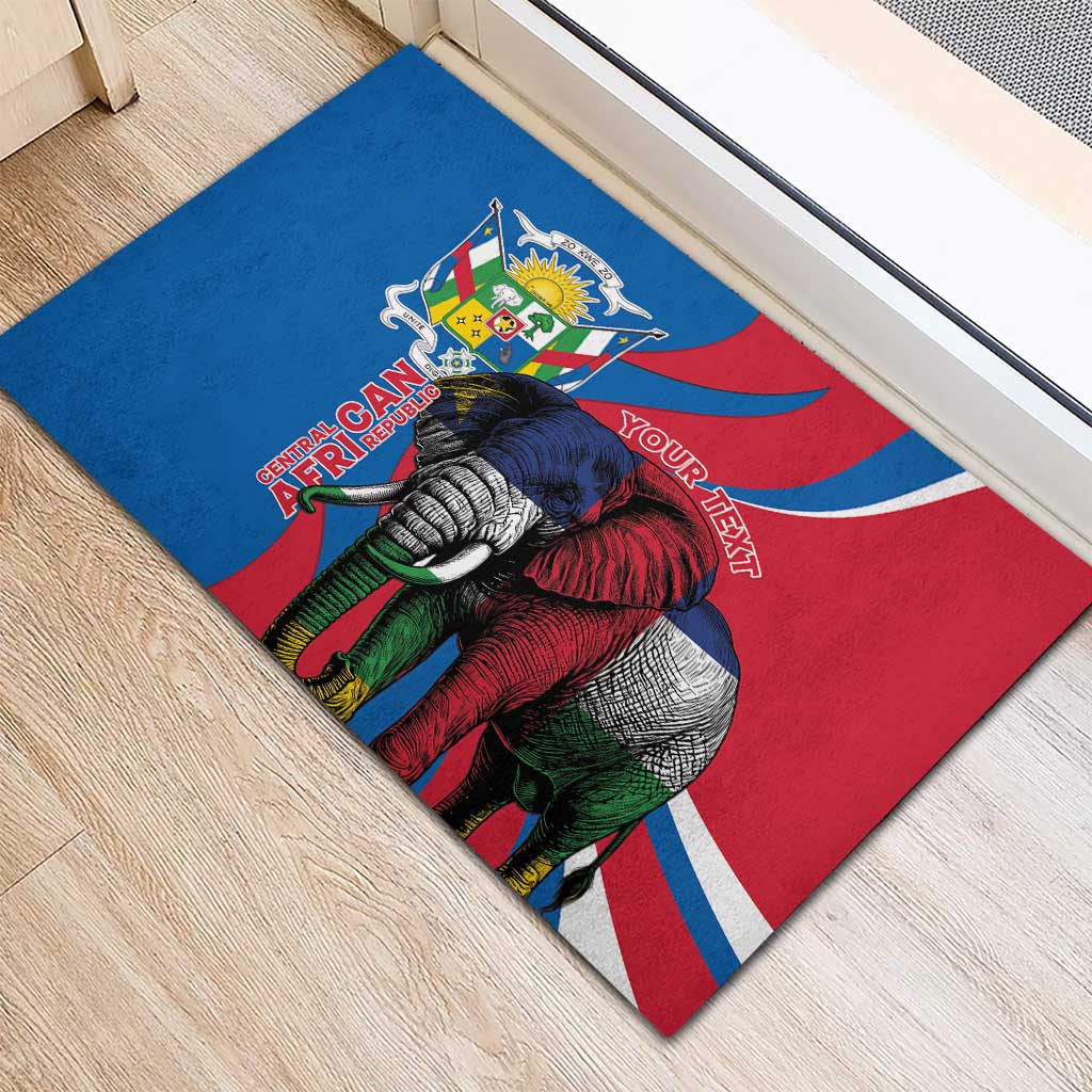 Personalised Central African Republic Rubber Doormat Elephant Coat Of Arms