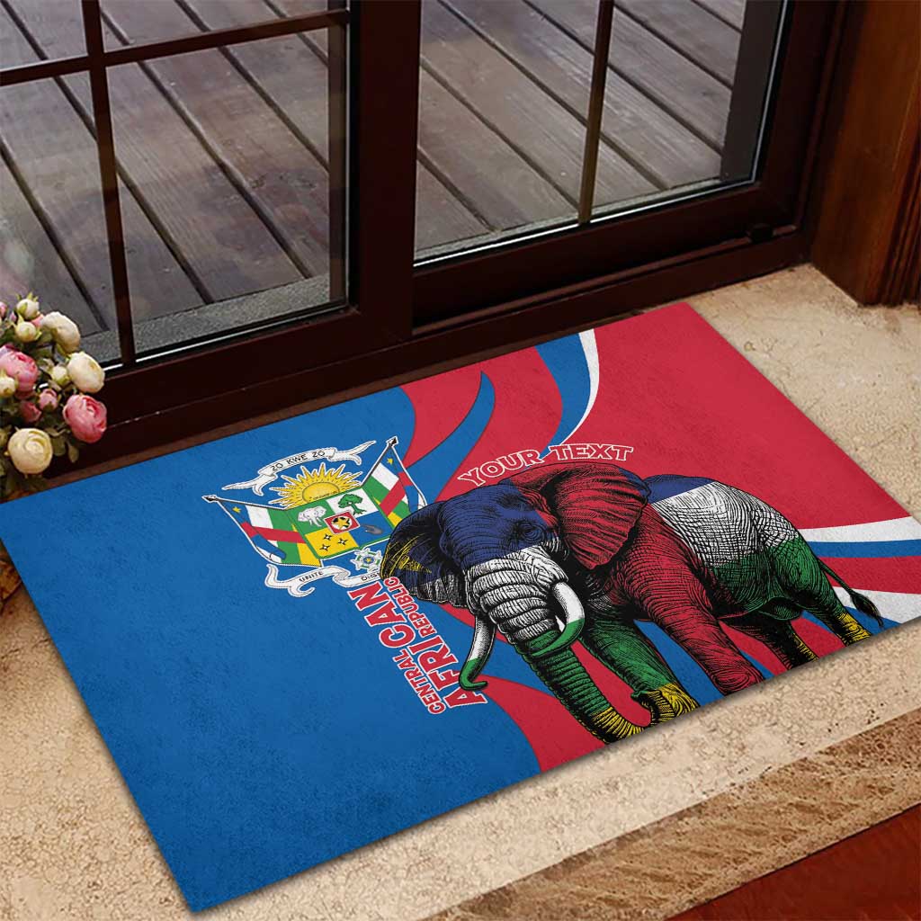 Personalised Central African Republic Rubber Doormat Elephant Coat Of Arms