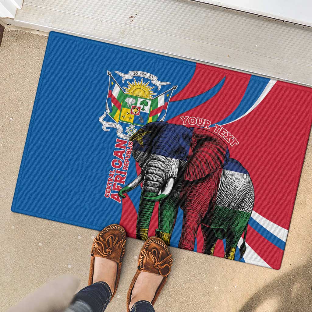Personalised Central African Republic Rubber Doormat Elephant Coat Of Arms