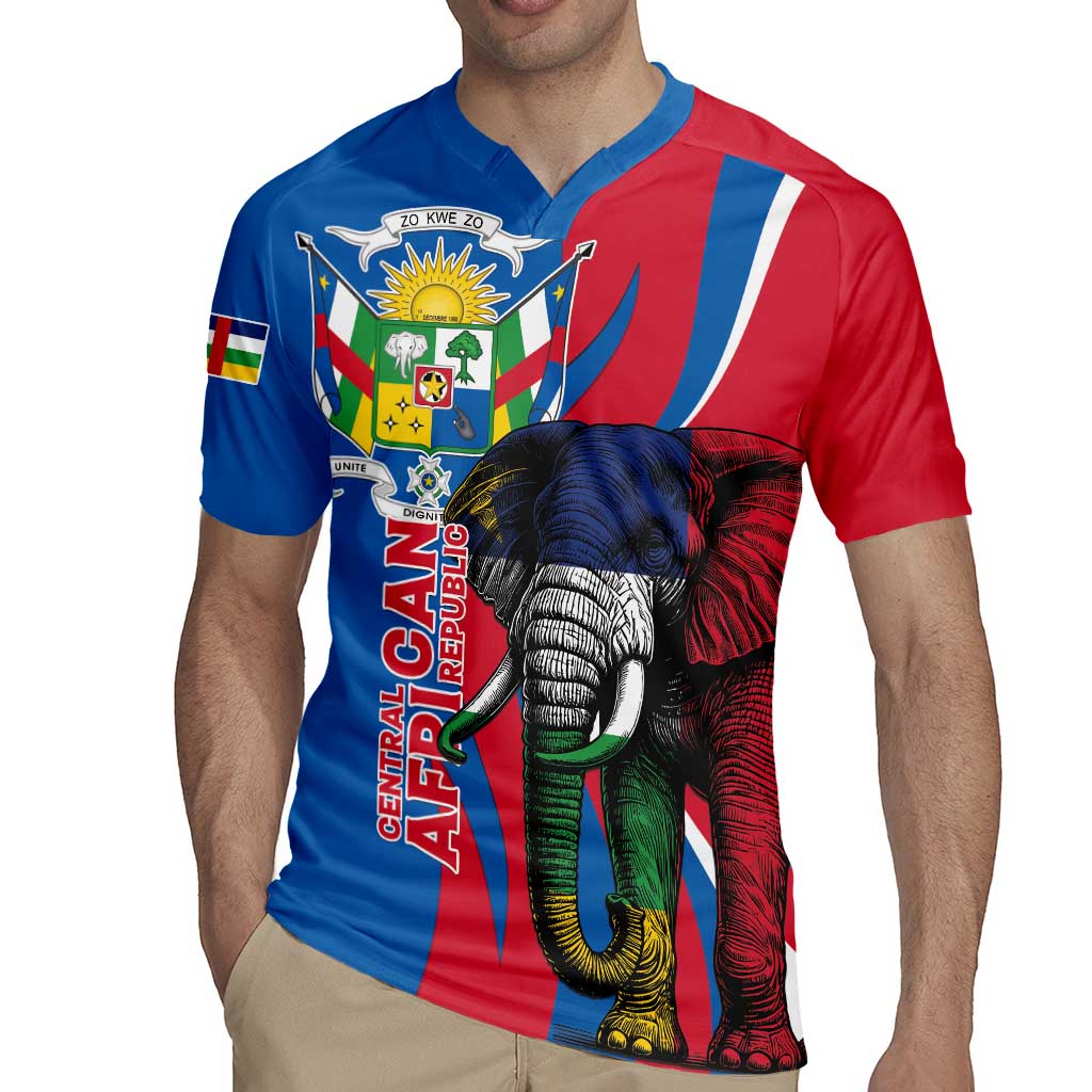 Personalised Central African Republic Rugby Jersey Elephant Coat Of Arms