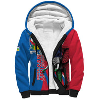 Personalised Central African Republic Sherpa Hoodie Elephant Coat Of Arms