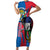 Personalised Central African Republic Short Sleeve Bodycon Dress Elephant Coat Of Arms