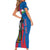 Personalised Central African Republic Short Sleeve Bodycon Dress Elephant Coat Of Arms