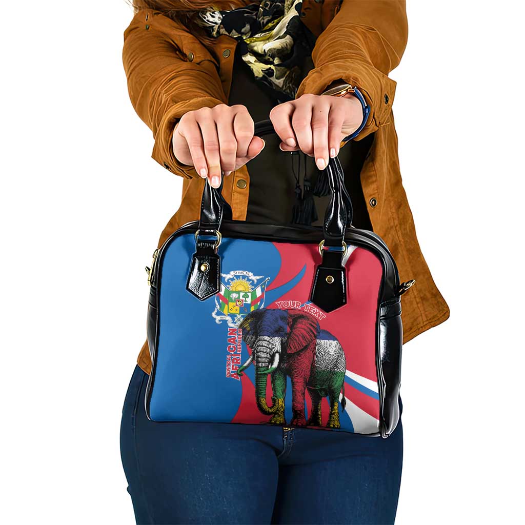 Personalised Central African Republic Shoulder Handbag Elephant Coat Of Arms