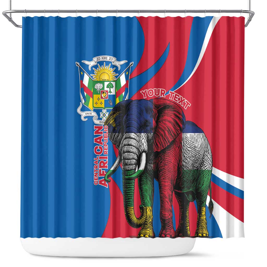 Personalised Central African Republic Shower Curtain Elephant Coat Of Arms