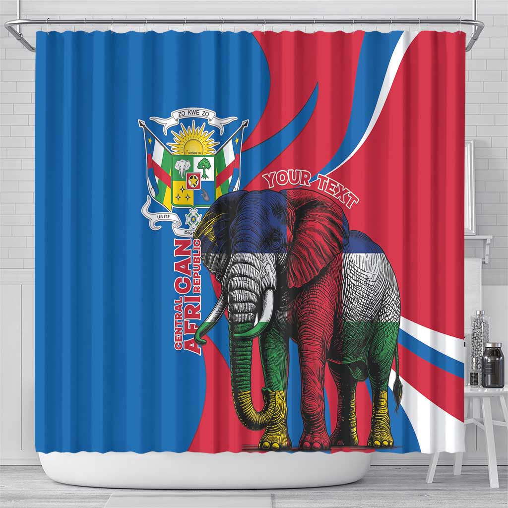 Personalised Central African Republic Shower Curtain Elephant Coat Of Arms