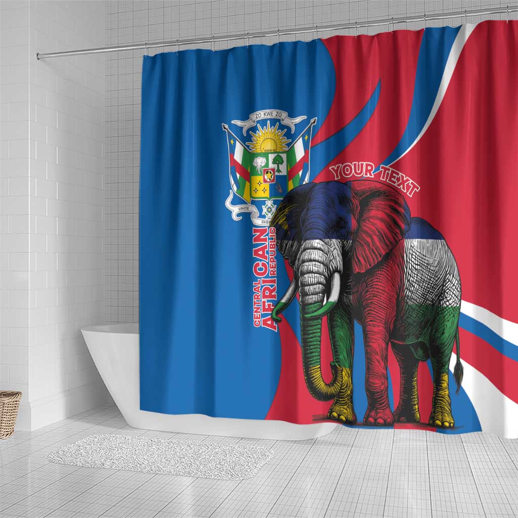 Personalised Central African Republic Shower Curtain Elephant Coat Of Arms
