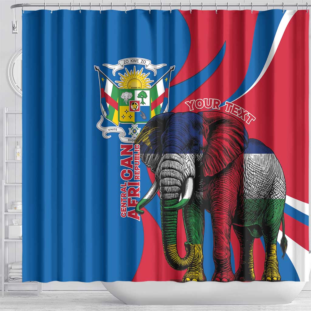 Personalised Central African Republic Shower Curtain Elephant Coat Of Arms