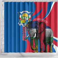Personalised Central African Republic Shower Curtain Elephant Coat Of Arms