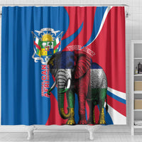 Personalised Central African Republic Shower Curtain Elephant Coat Of Arms