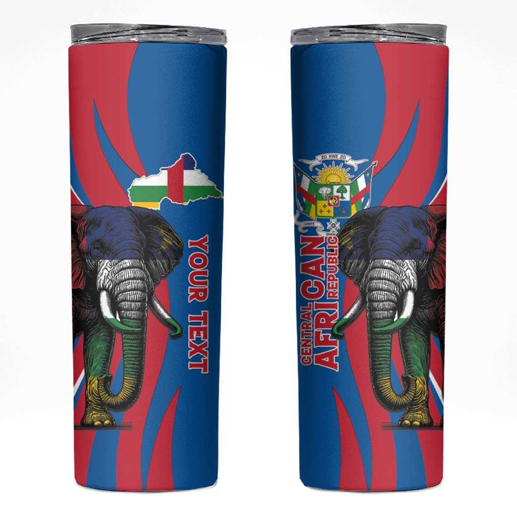 Personalised Central African Republic Skinny Tumbler Elephant Coat Of Arms