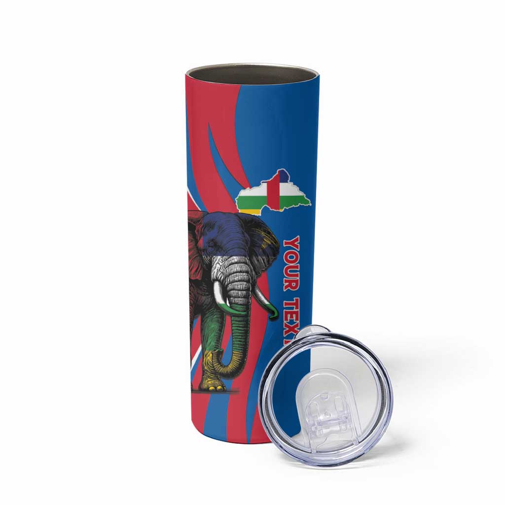 Personalised Central African Republic Skinny Tumbler Elephant Coat Of Arms