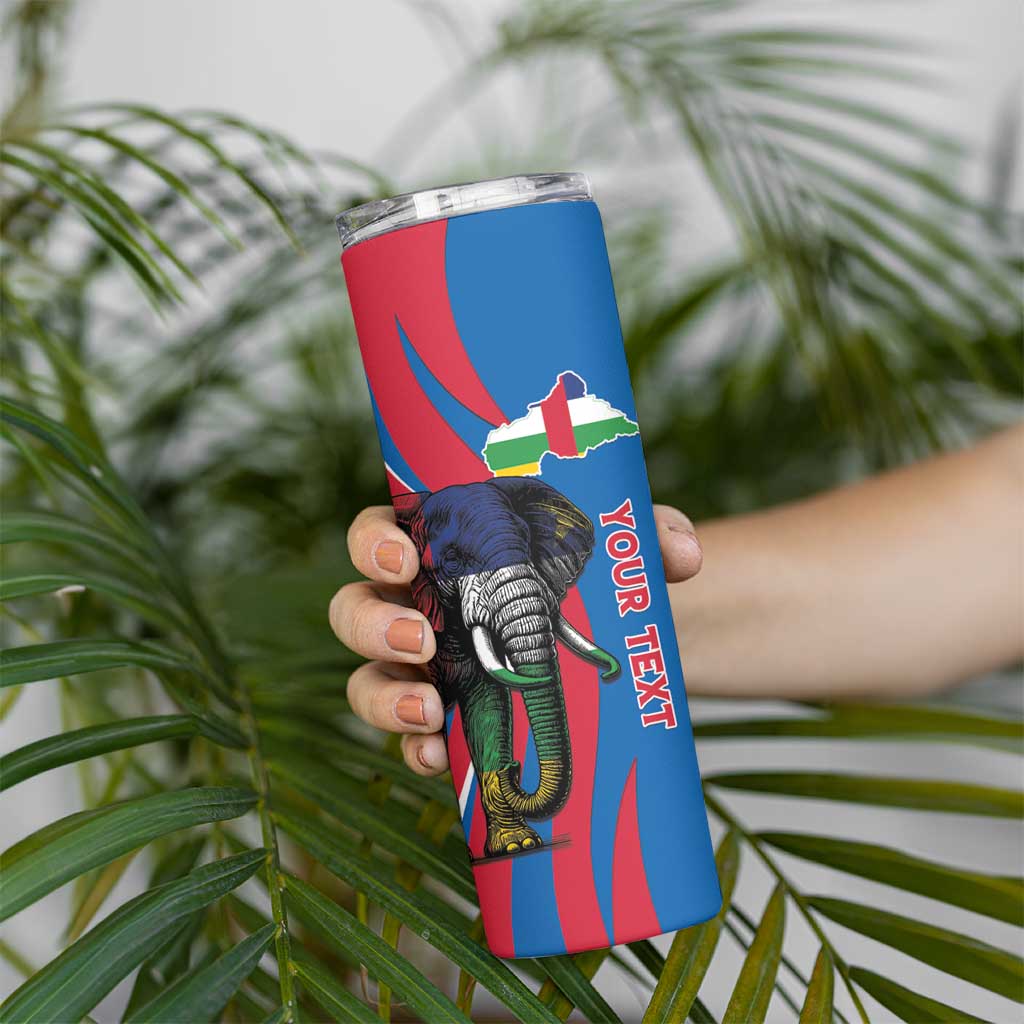 Personalised Central African Republic Skinny Tumbler Elephant Coat Of Arms