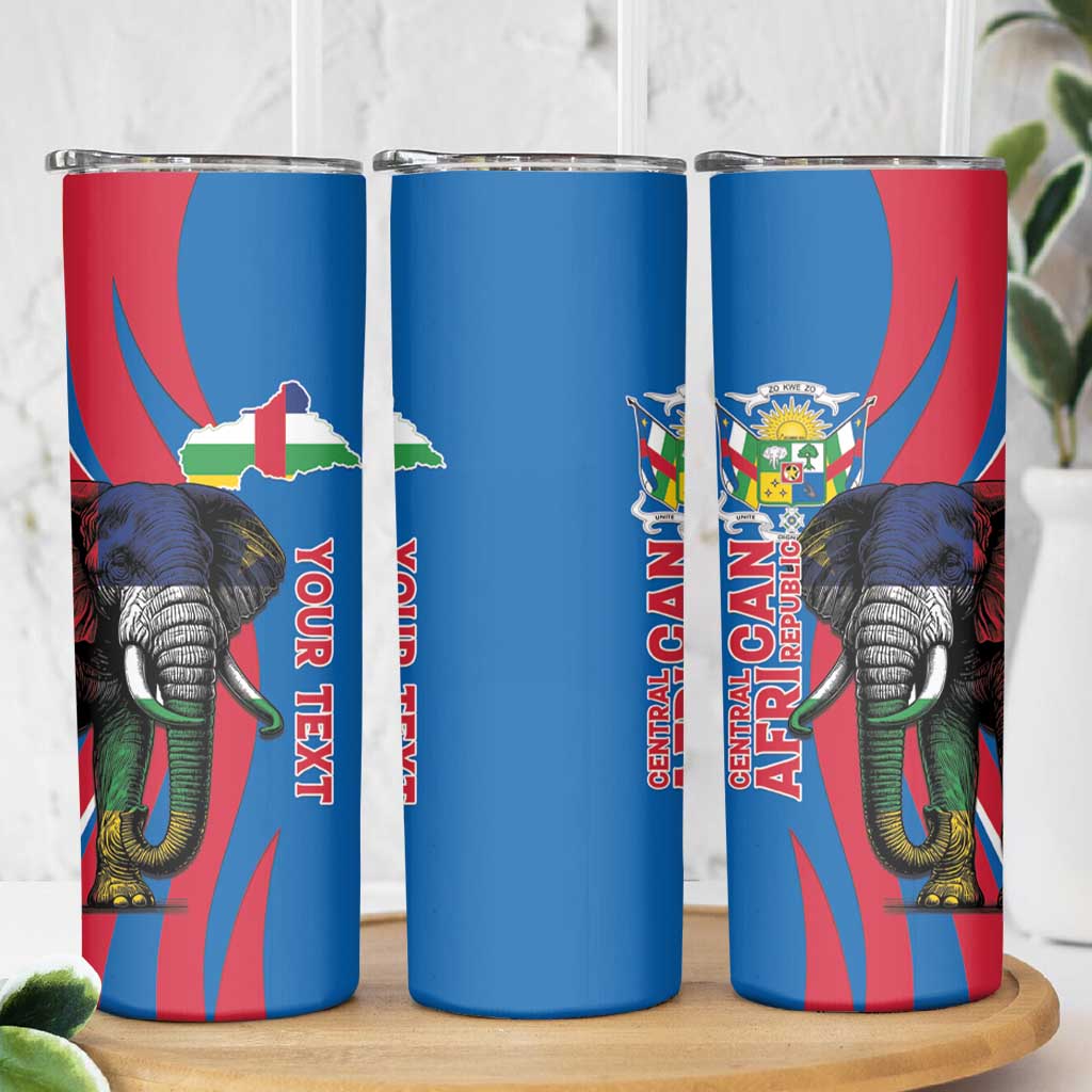 Personalised Central African Republic Skinny Tumbler Elephant Coat Of Arms