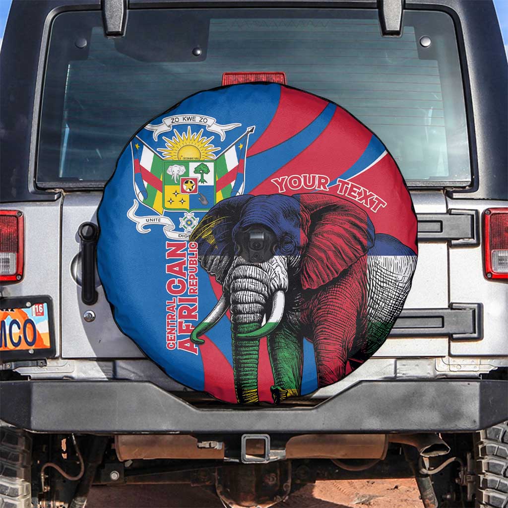 Personalised Central African Republic Spare Tire Cover Elephant Coat Of Arms
