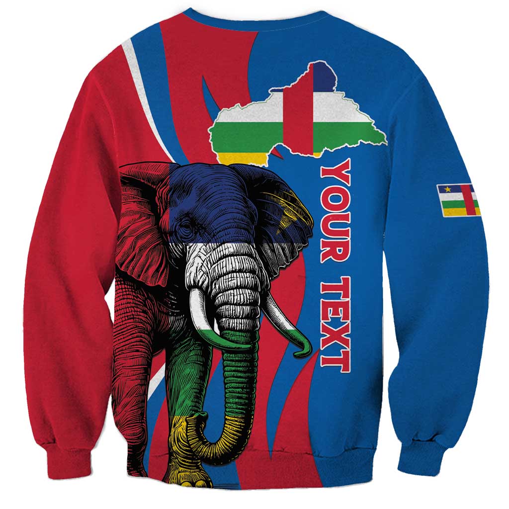 Personalised Central African Republic Sweatshirt Elephant Coat Of Arms