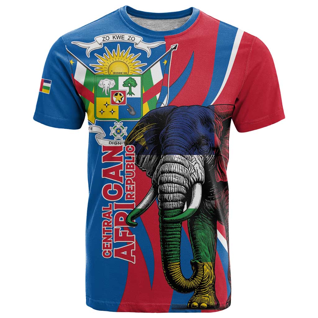 Personalised Central African Republic T Shirt Elephant Coat Of Arms