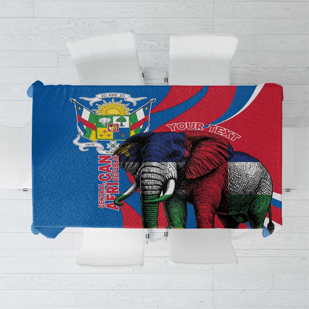 Personalised Central African Republic Tablecloth Elephant Coat Of Arms
