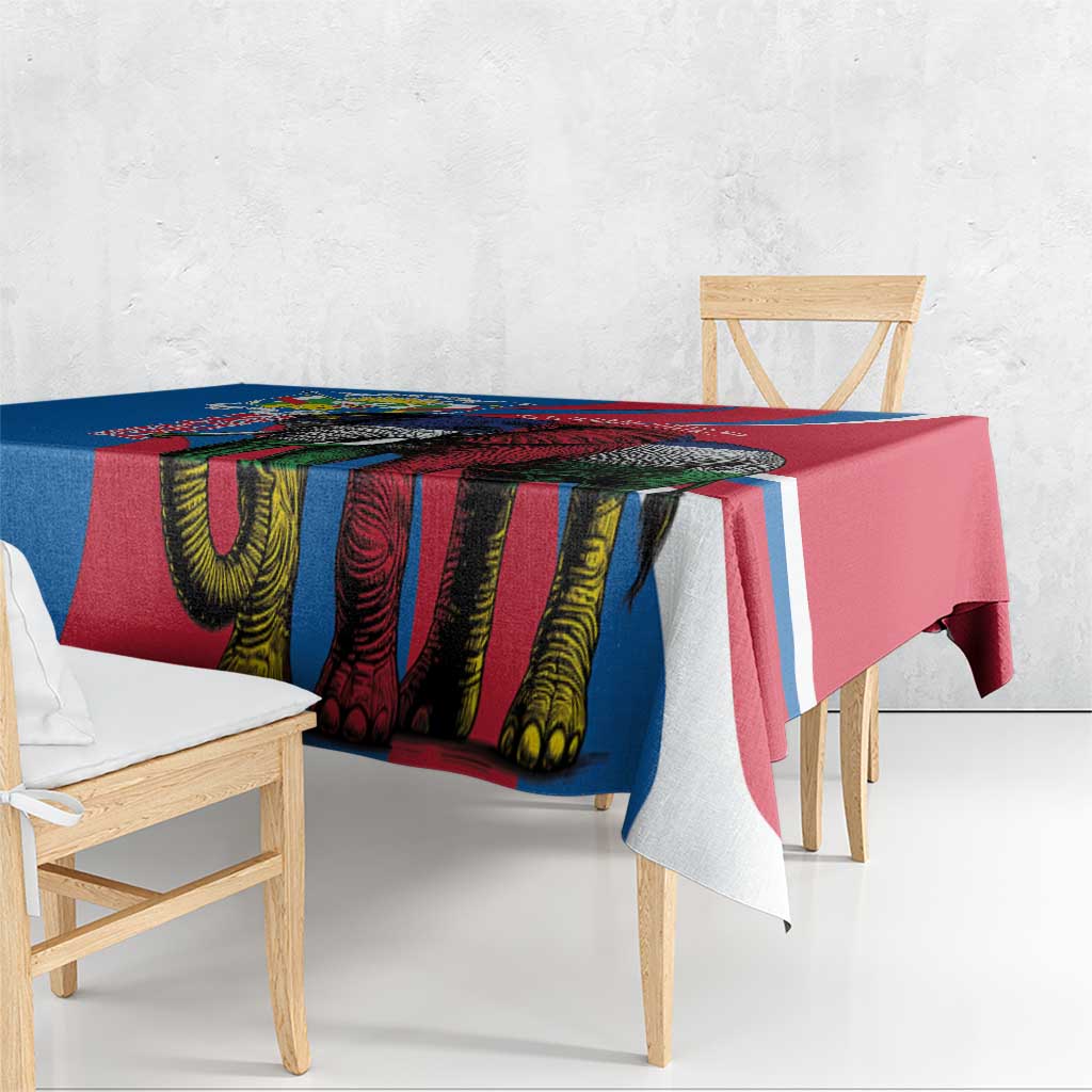Personalised Central African Republic Tablecloth Elephant Coat Of Arms