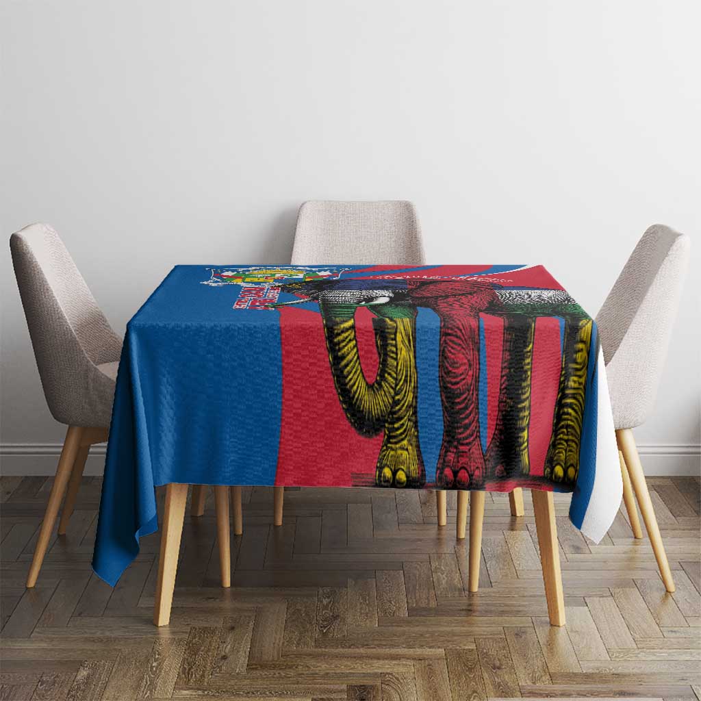 Personalised Central African Republic Tablecloth Elephant Coat Of Arms