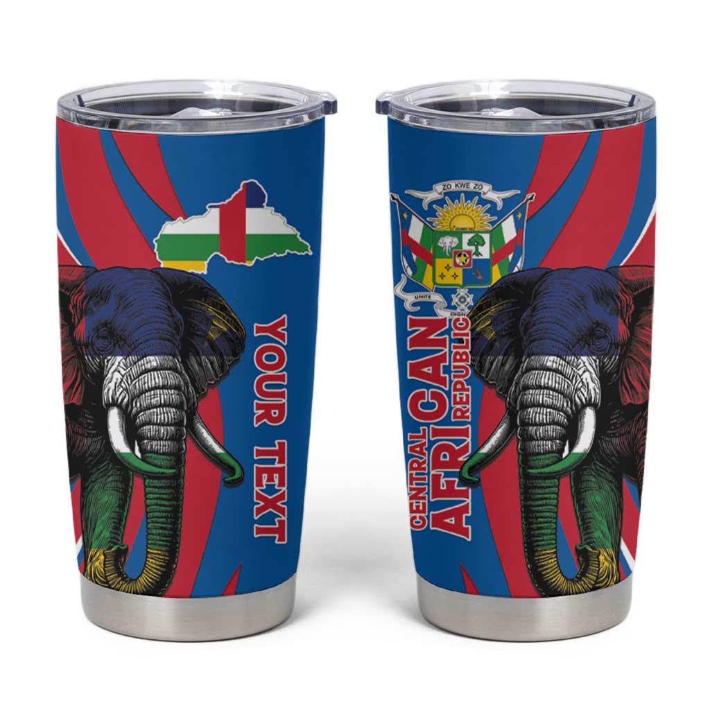 Personalised Central African Republic Tumbler Cup Elephant Coat Of Arms