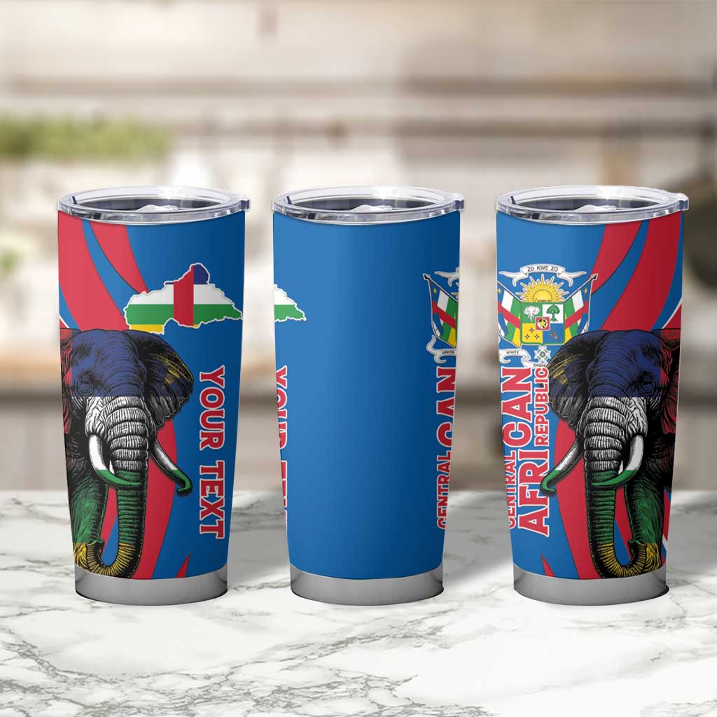 Personalised Central African Republic Tumbler Cup Elephant Coat Of Arms
