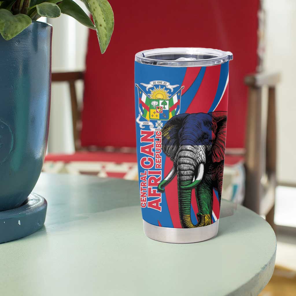 Personalised Central African Republic Tumbler Cup Elephant Coat Of Arms