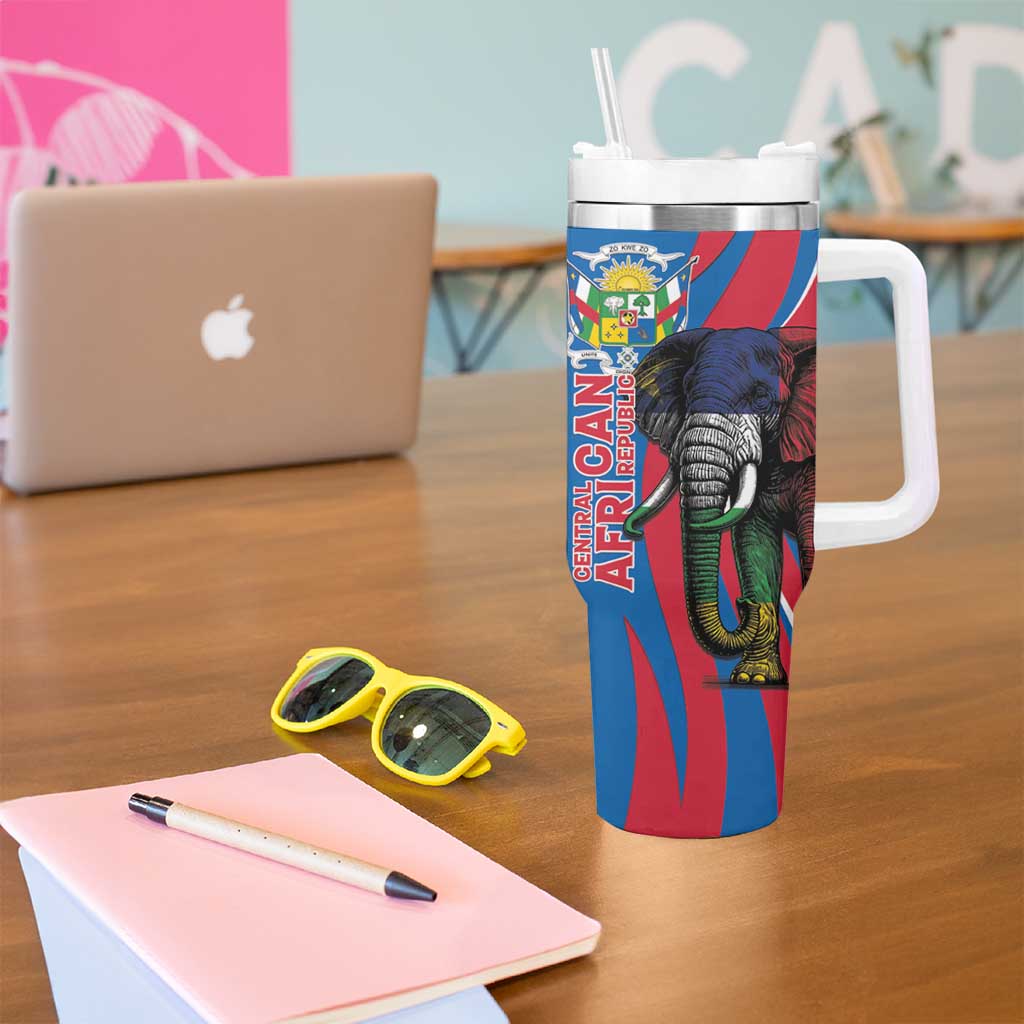 Personalised Central African Republic Tumbler With Handle Elephant Coat Of Arms