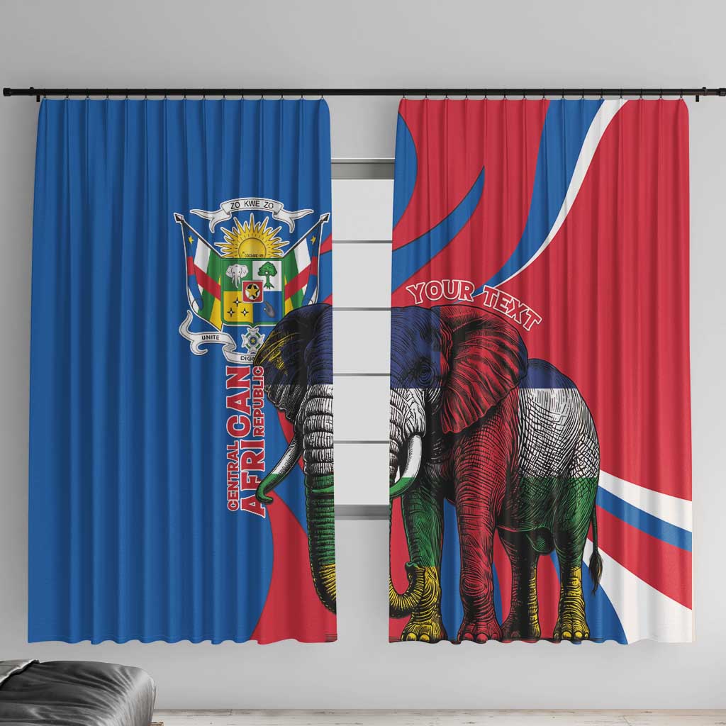 Personalised Central African Republic Window Curtain Elephant Coat Of Arms