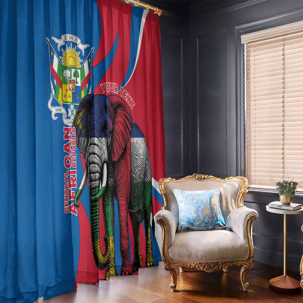 Personalised Central African Republic Window Curtain Elephant Coat Of Arms