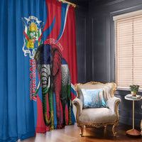 Personalised Central African Republic Window Curtain Elephant Coat Of Arms