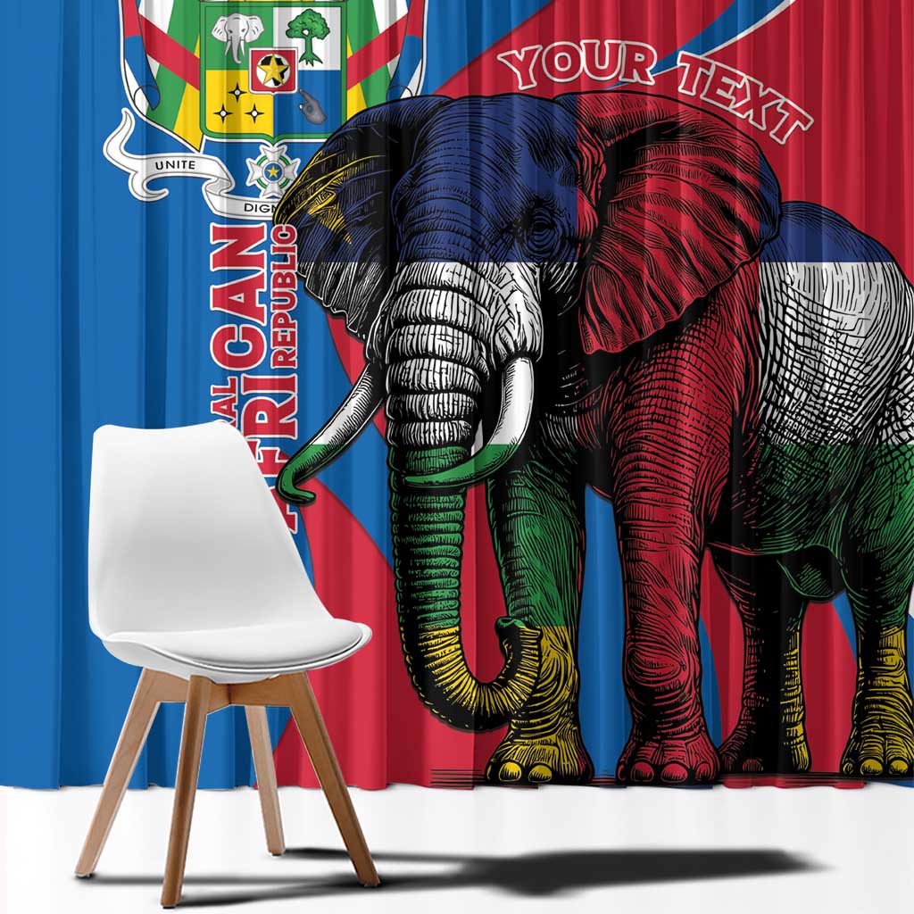 Personalised Central African Republic Window Curtain Elephant Coat Of Arms