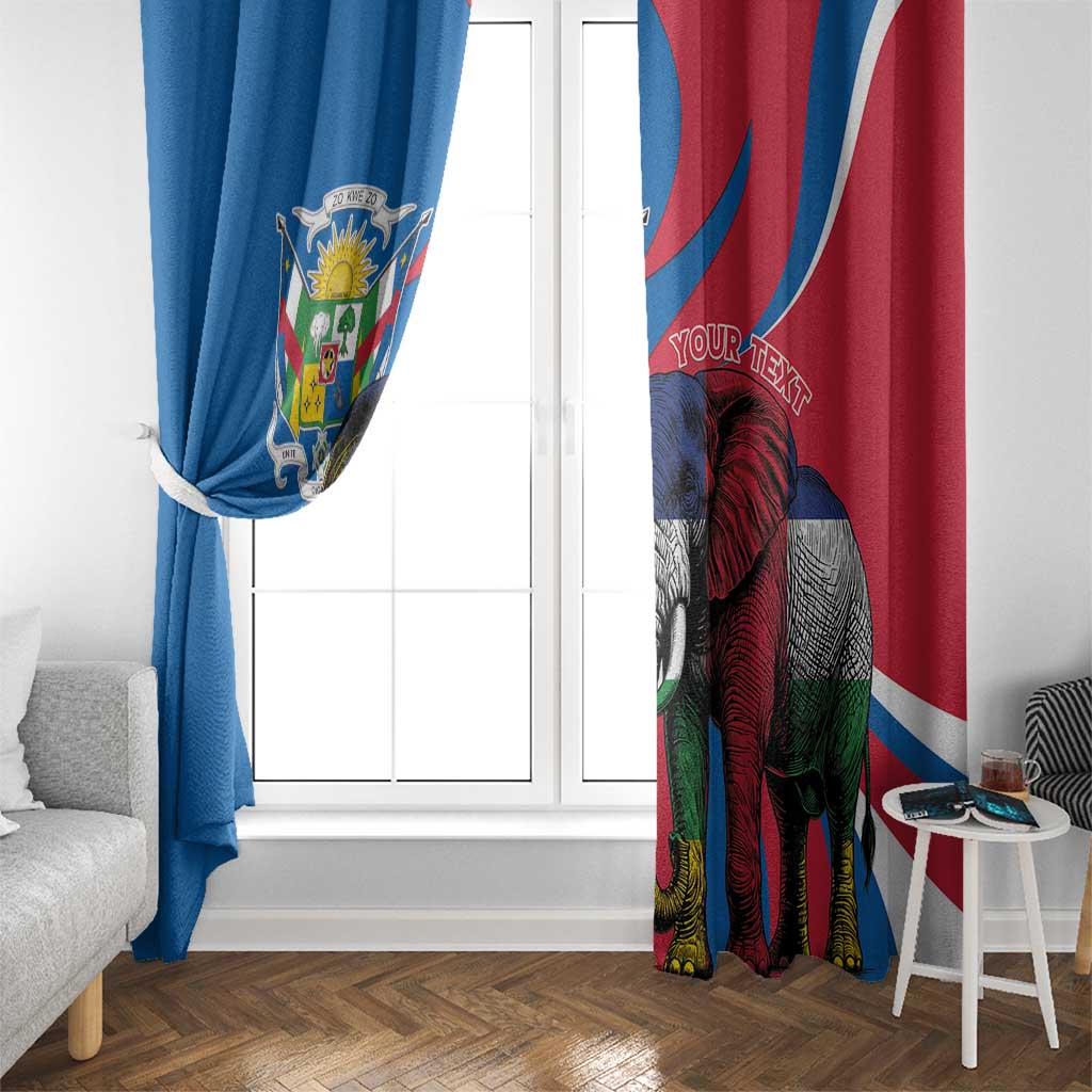 Personalised Central African Republic Window Curtain Elephant Coat Of Arms