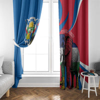 Personalised Central African Republic Window Curtain Elephant Coat Of Arms