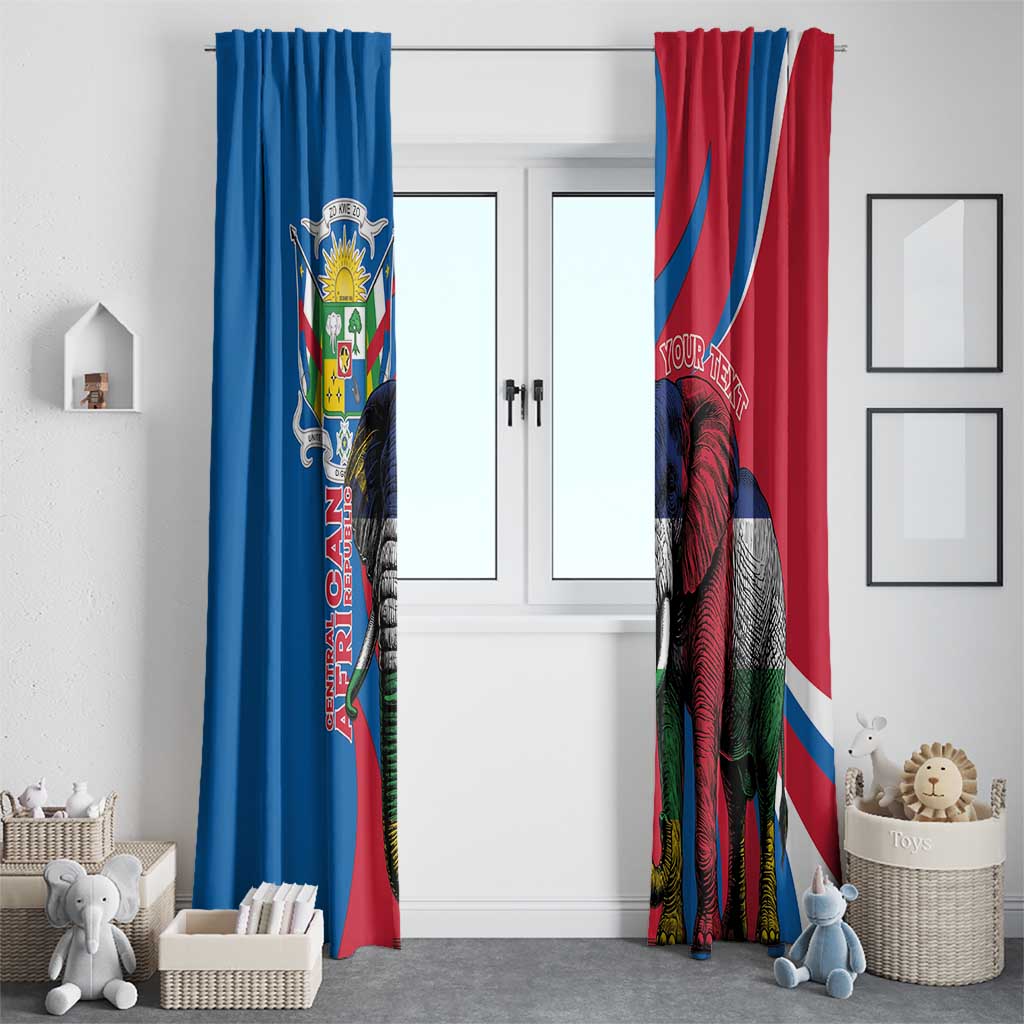Personalised Central African Republic Window Curtain Elephant Coat Of Arms