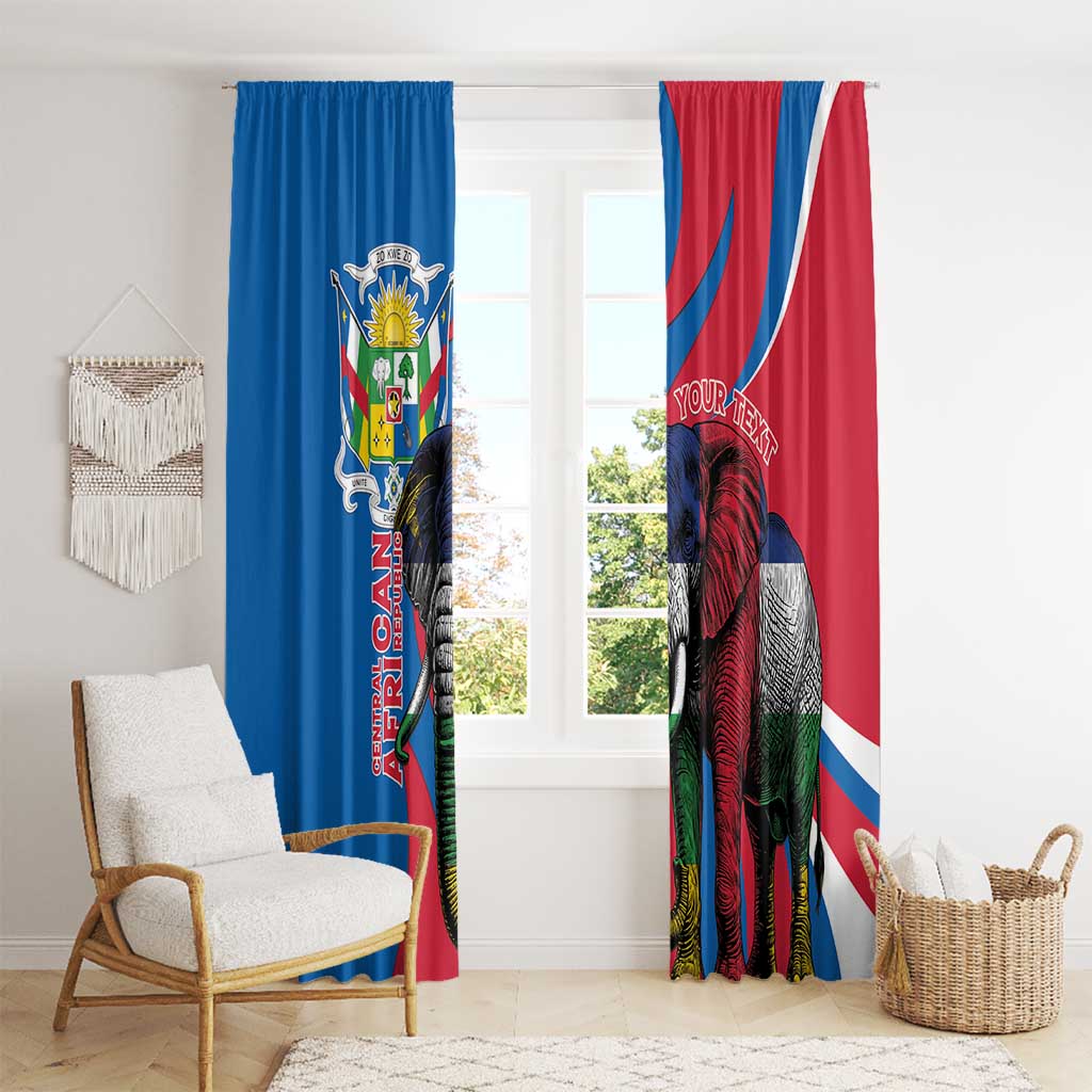 Personalised Central African Republic Window Curtain Elephant Coat Of Arms