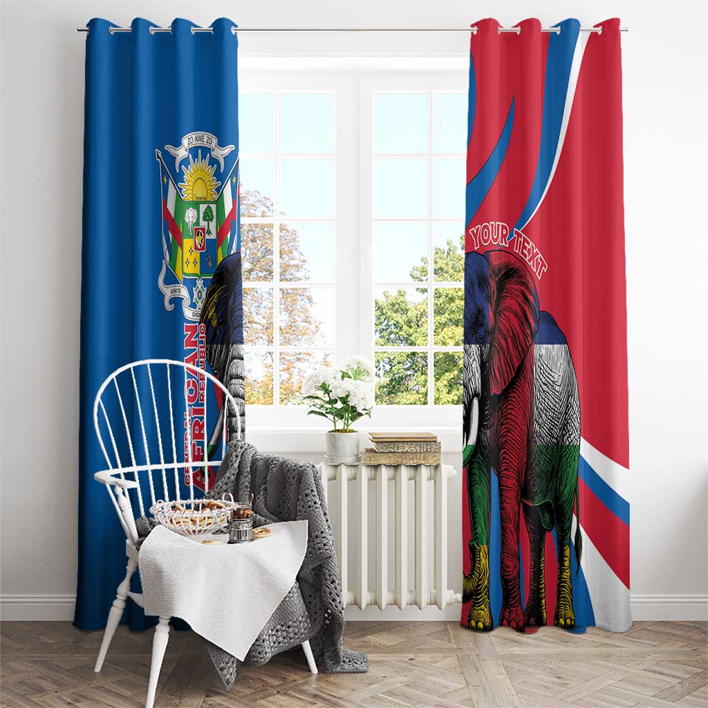 Personalised Central African Republic Window Curtain Elephant Coat Of Arms