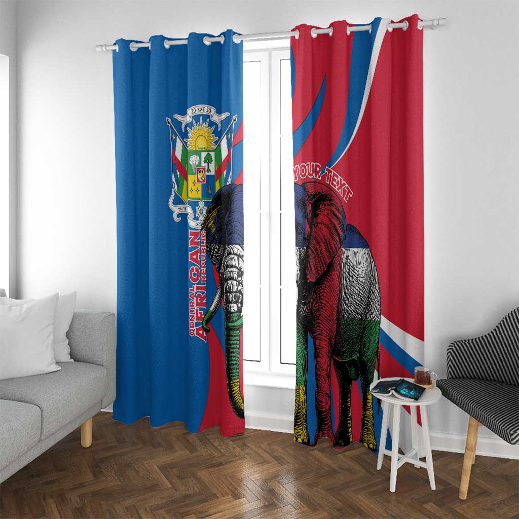 Personalised Central African Republic Window Curtain Elephant Coat Of Arms