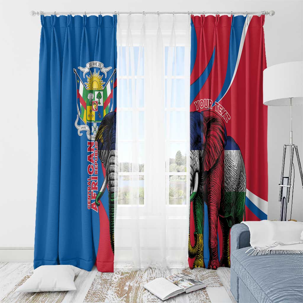 Personalised Central African Republic Window Curtain Elephant Coat Of Arms