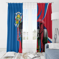 Personalised Central African Republic Window Curtain Elephant Coat Of Arms
