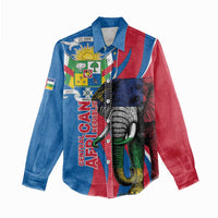 Personalised Central African Republic Women Casual Shirt Elephant Coat Of Arms