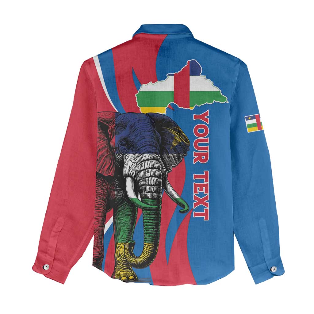 Personalised Central African Republic Women Casual Shirt Elephant Coat Of Arms