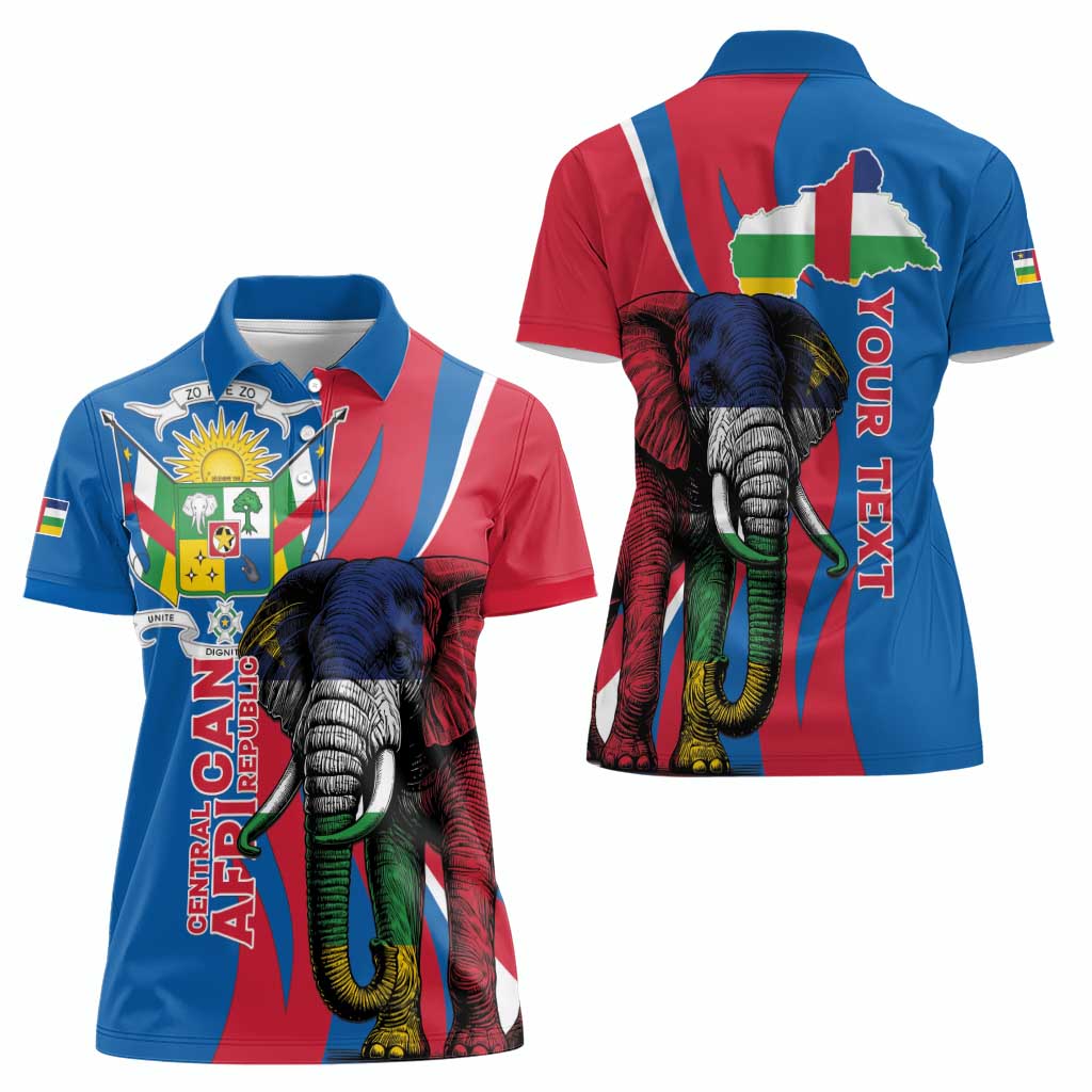 Personalised Central African Republic Women Polo Shirt Elephant Coat Of Arms